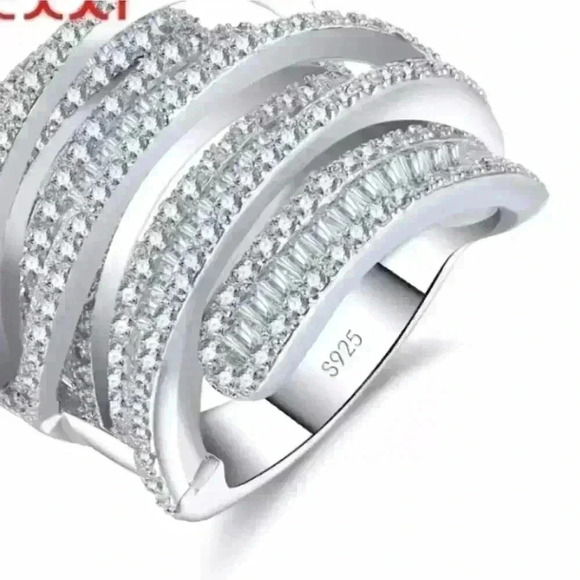 New 6.4 CT 925 Sterling Silver Diamond Ring - Picture 8 of 16